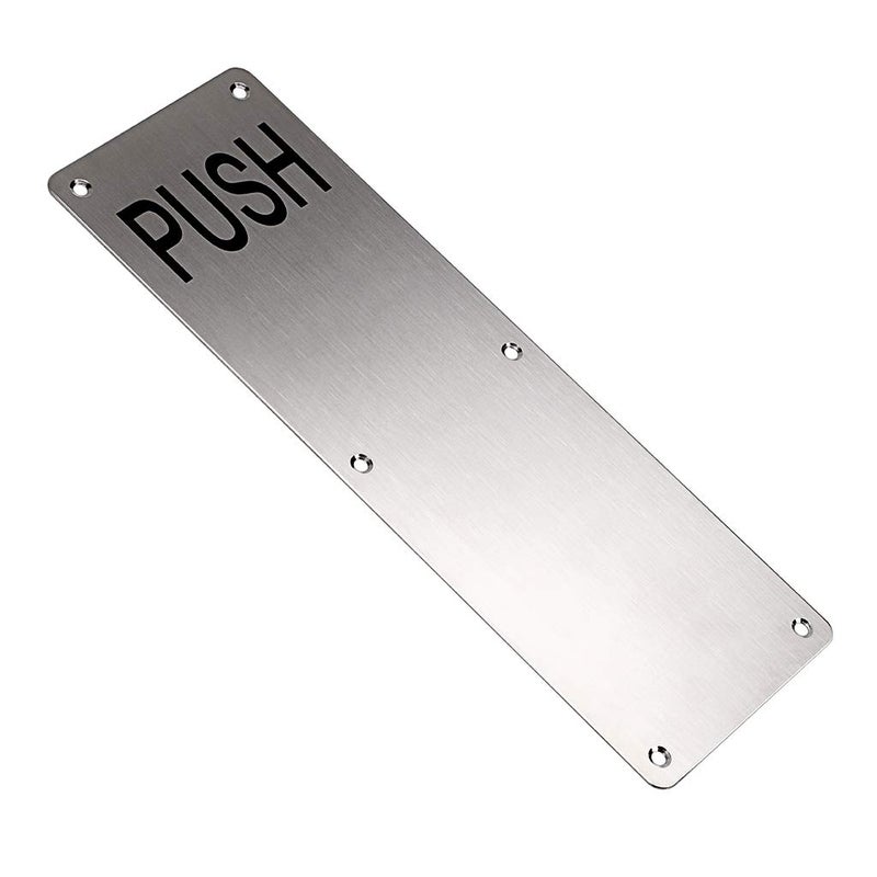 Sumnacon 12 Inch Stainess Steel Door Handle Pull and Push Plate Silver 2 Sets-for Home/Office/Warehouse/Public Places and Suitable of Wooden/Composite Door with Screws - Image 3